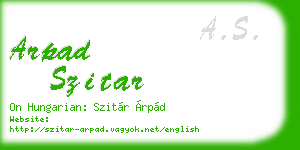 arpad szitar business card